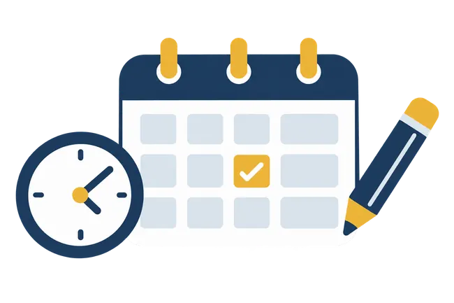Kalender zur Planung des Projekts
